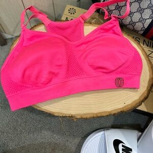 DANSKIN HOT PINK SPORTS BRA SMALL NEON Y2K